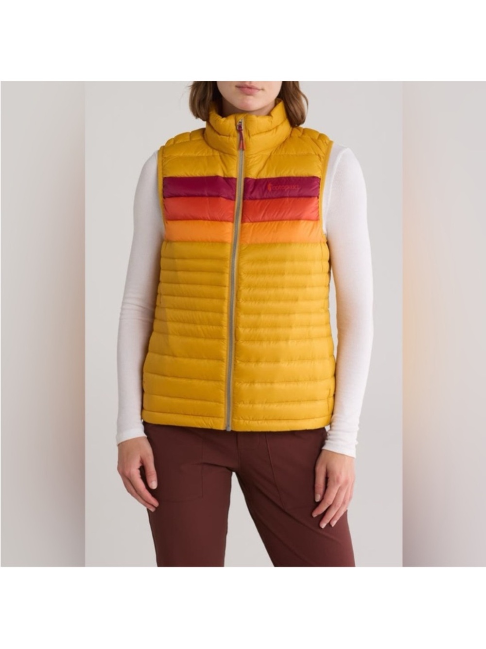 Cotopaxi Fuego Down Vest Size XS Amber Colorblock Puffer Gorpcore Outdoor - Picture 2 of 13